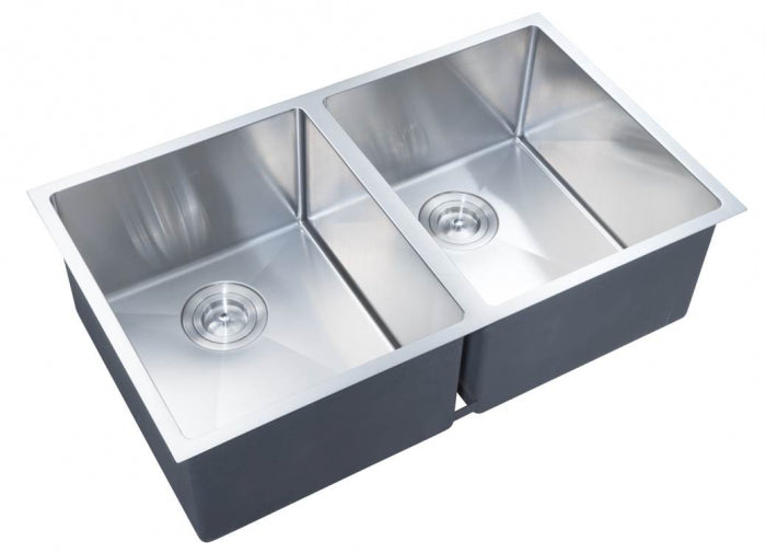 INSPIRE ARTE DOUBLE BOWL KITCHEN SINK CHROME 760MM