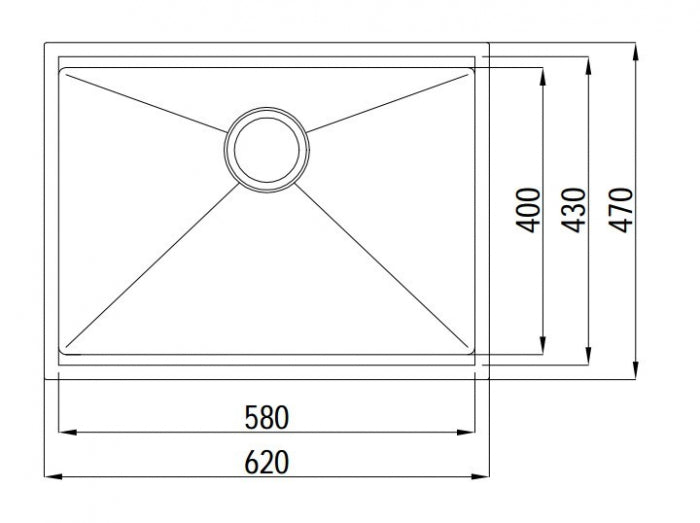 INSPIRE ARF SINK 810S CHROME 620MM