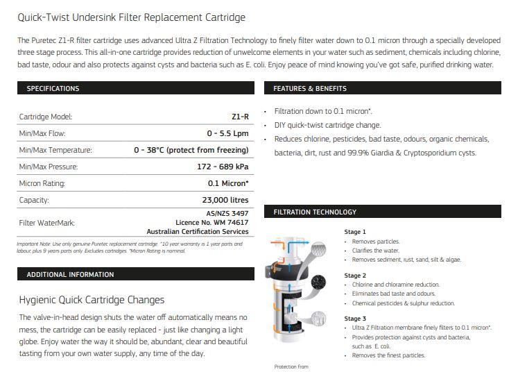 PURETEC QUICK TWIST REPLACEMENT CARTRIDGE
