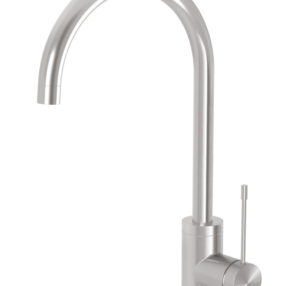 PHOENIX VIVID SLIMLINE GOOSENECK LEAD FREE SINK MIXER 200MM STAINLESS STEEL