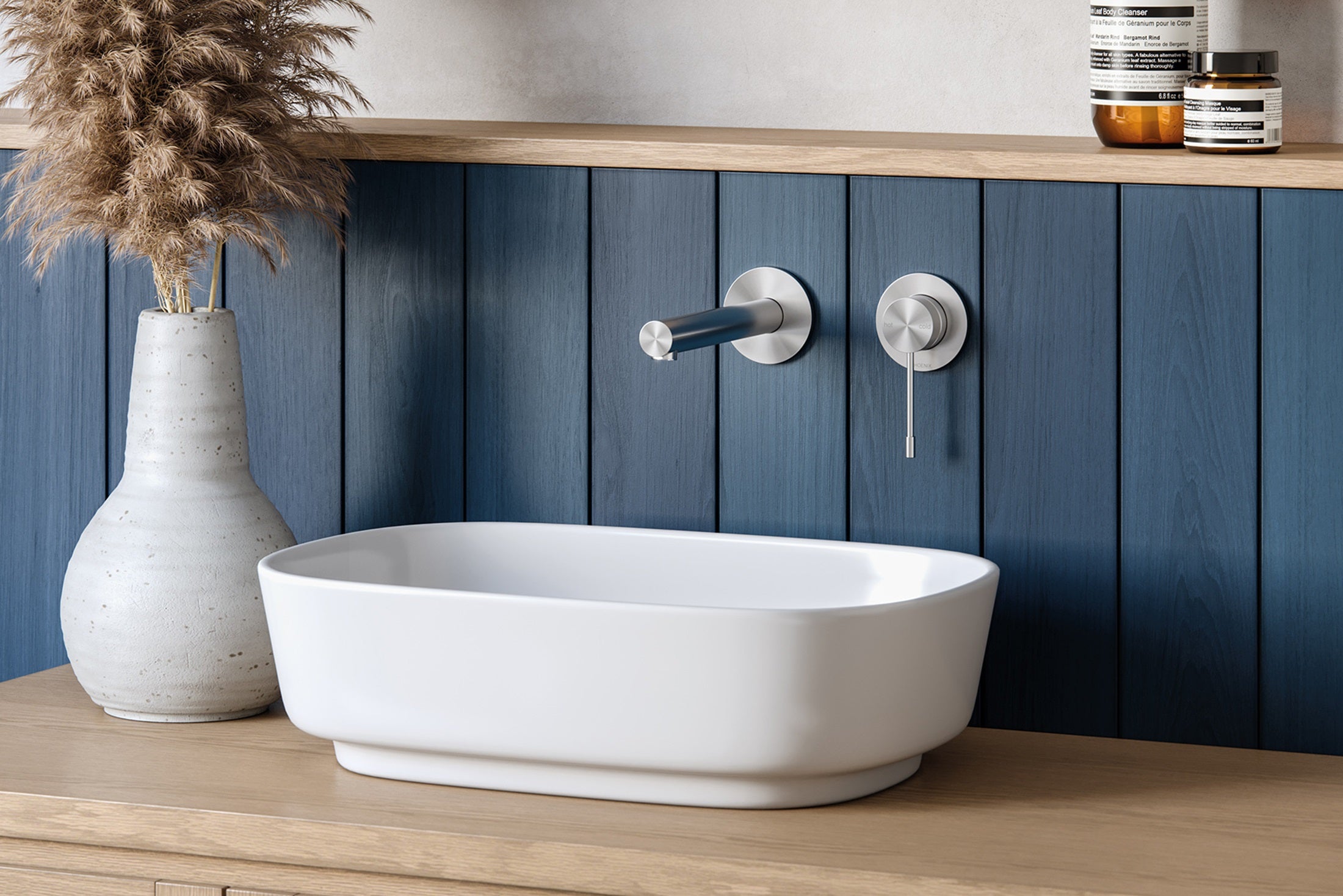 PHOENIX VIVID SLIMLINE LEAD FREE SS 316 SHOWER / WALL MIXER STAINLESS STEEL