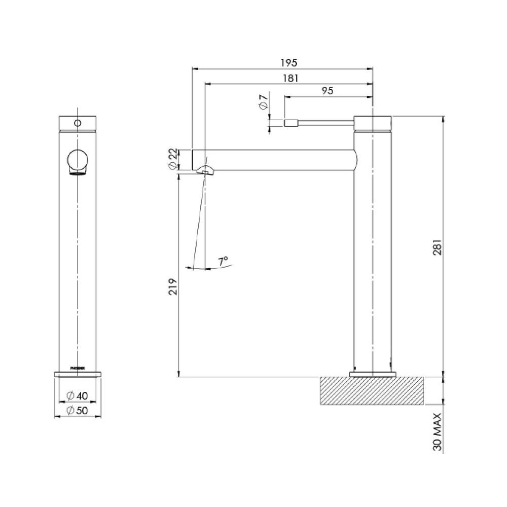 PHOENIX VIVID SLIMLINE SS 316 VESSEL MIXER STAINLESS STEEL