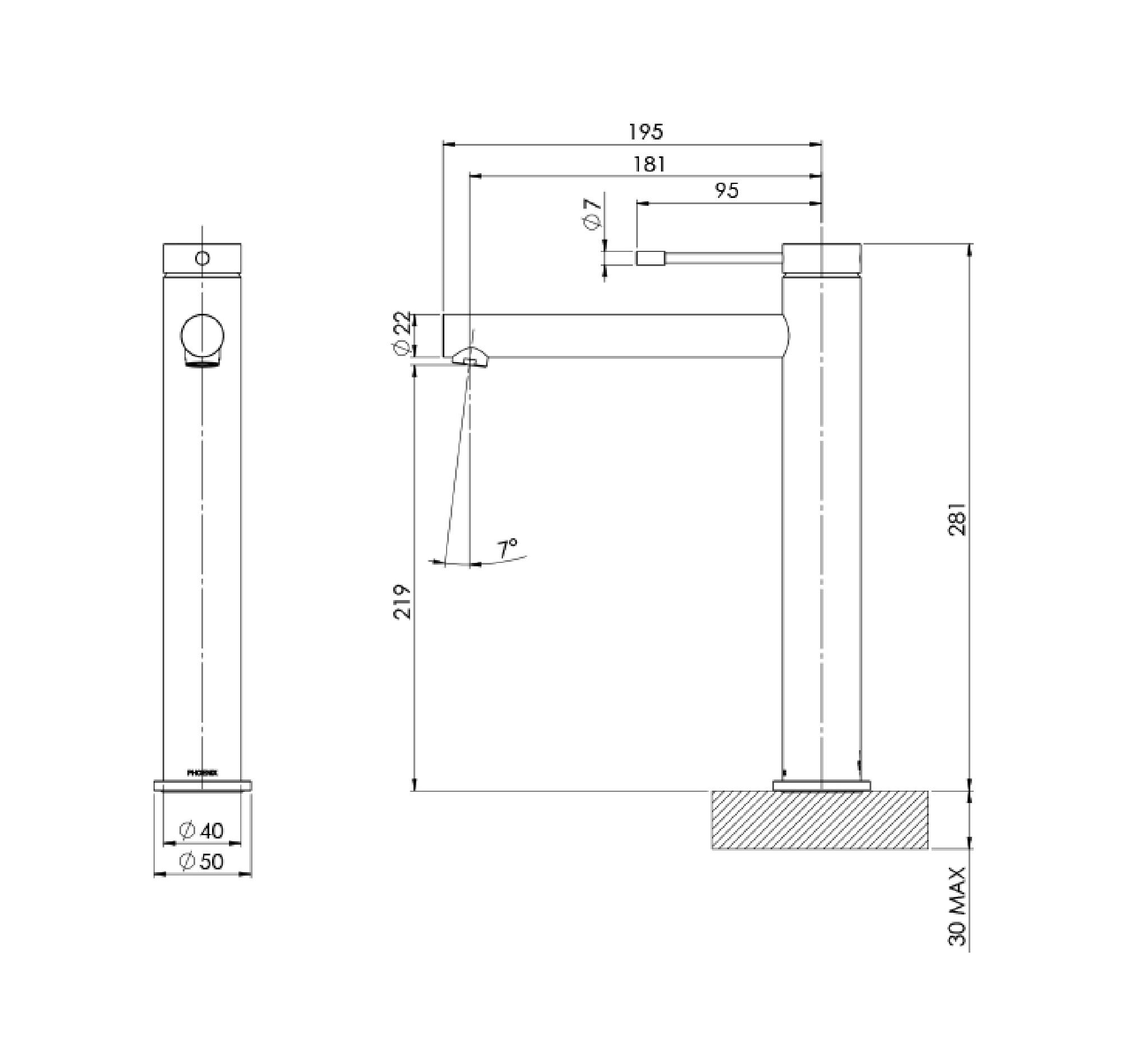 PHOENIX VIVID SLIMLINE SS 316 VESSEL MIXER STAINLESS STEEL