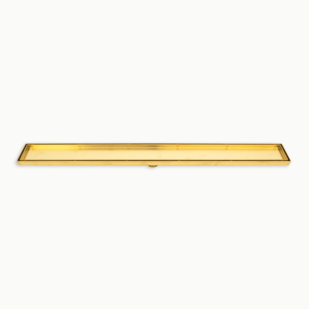 RADIANT HEATING TILE INSERT OUTLETS 900MM BRUSHED GOLD 38MM AND 74MM