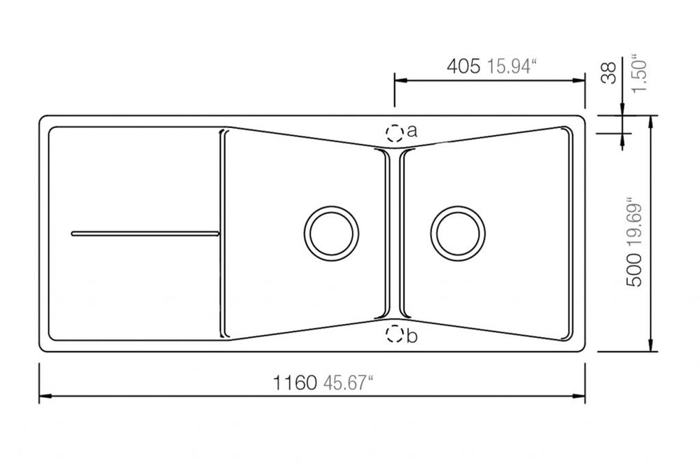 LINSOL CARBONO 27L KITCHEN SINK BLACK 1160MM