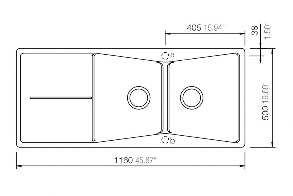 LINSOL CARBONO 27L KITCHEN SINK BLACK 1160MM