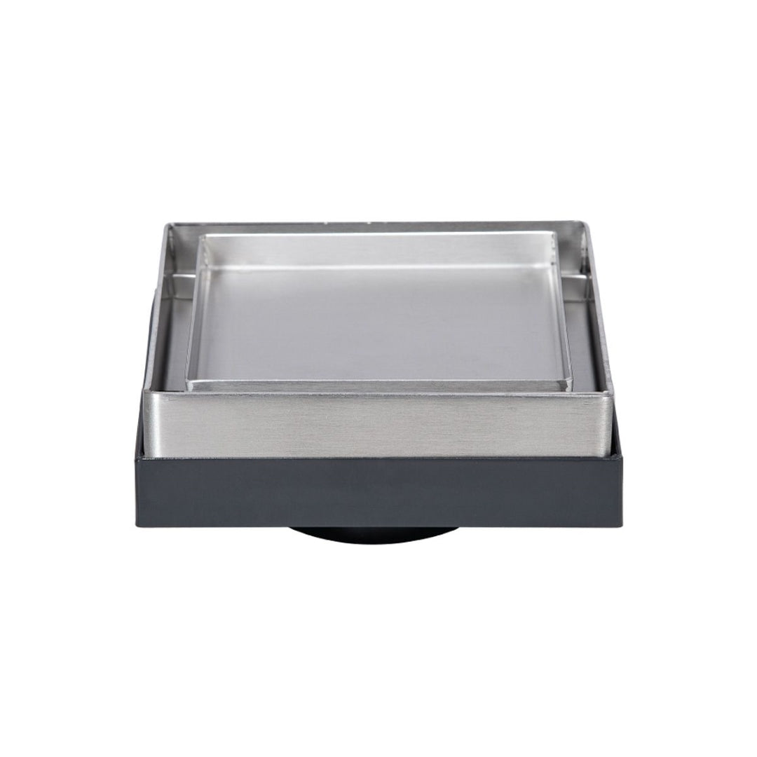 3MONKEEZ TILE INSERT POINT DRAIN 100MM CHROME AND BLACK