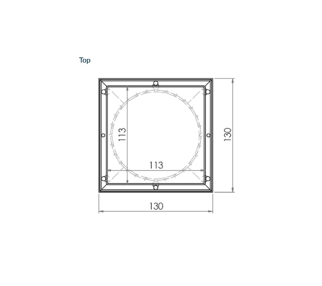 3MONKEEZ TILE INSERT POINT DRAIN 130MM GREY AND BLACK