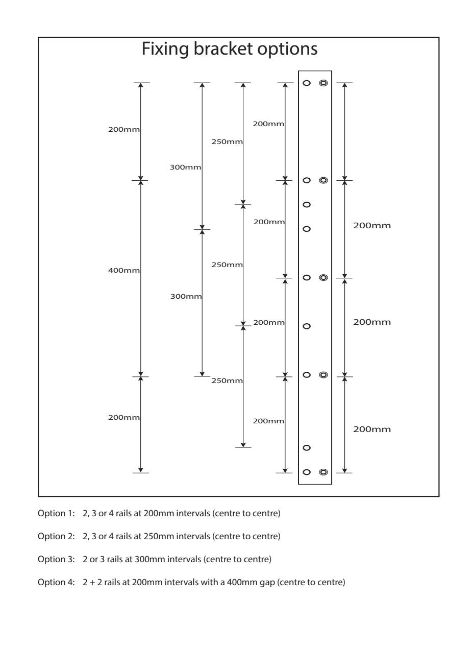 RADIANT HEATING FIXING RAIL FOR SINGLE TOWEL RAIL 850MM (WILL TAKE UP TO 4 RAILS)