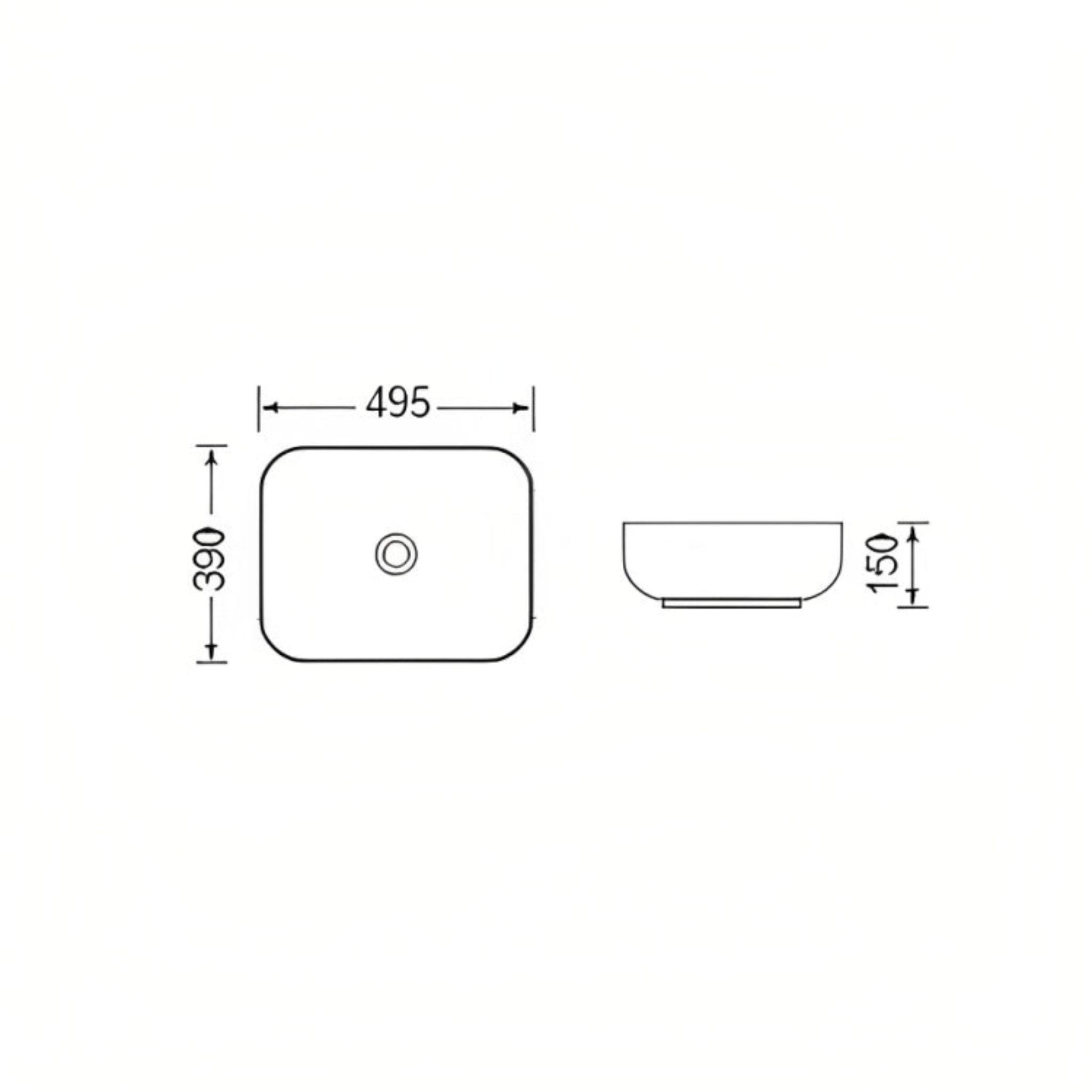 BTH ABOVE COUNTER CERAMIC ARTISTIC BASIN BLACK 495MM