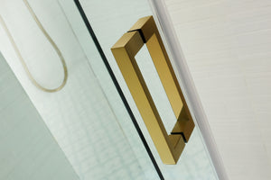 COVEY WALL TO WALL FRAMELESS 3 PANEL SINGLE SLIDING DOOR SHOWER SCREEN BRUSHED GOLD