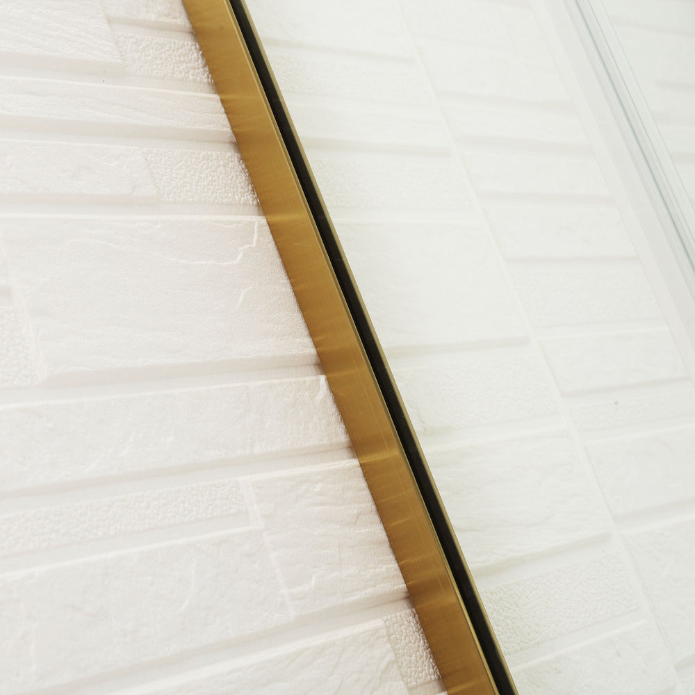 COVEY WALL TO WALL FRAMELESS SINGLE SLIDING DOOR SHOWER SCREEN BRUSHED GOLD
