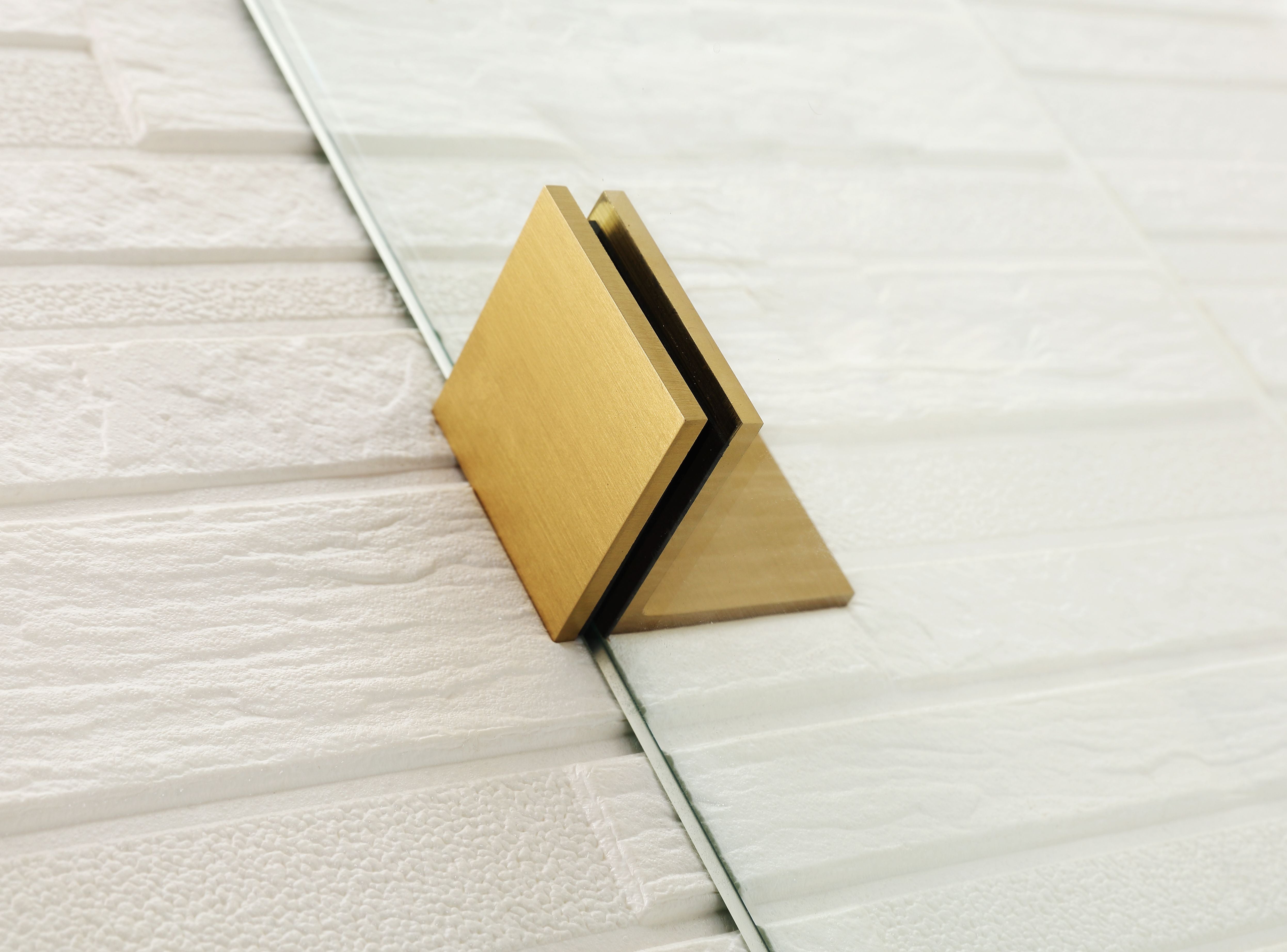 COVEY WALL TO WALL FRAMELESS PIVOTAL HINGE DOOR SHOWER SCREEN BRUSHED GOLD