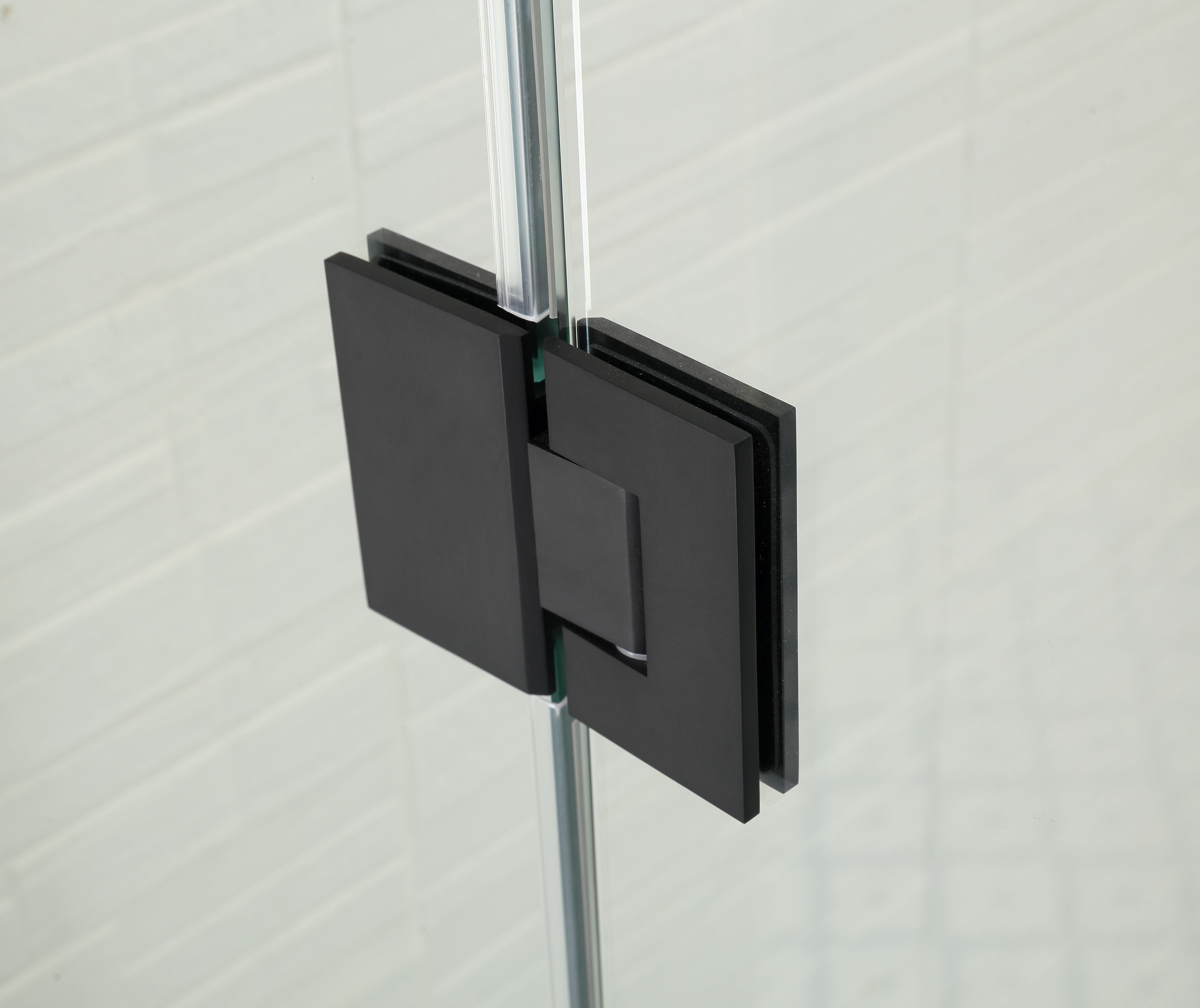 COVEY WALL TO WALL FRAMELESS PIVOTAL HINGE DOOR SHOWER SCREEN MATTE BLACK