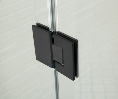 COVEY WALL TO WALL FRAMELESS PIVOTAL HINGE DOOR SHOWER SCREEN MATTE BLACK