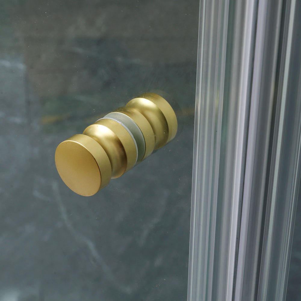COVEY WALL TO WALL DIAMOND FRAMELESS PIVOT HINGE DOOR BRUSHED GOLD