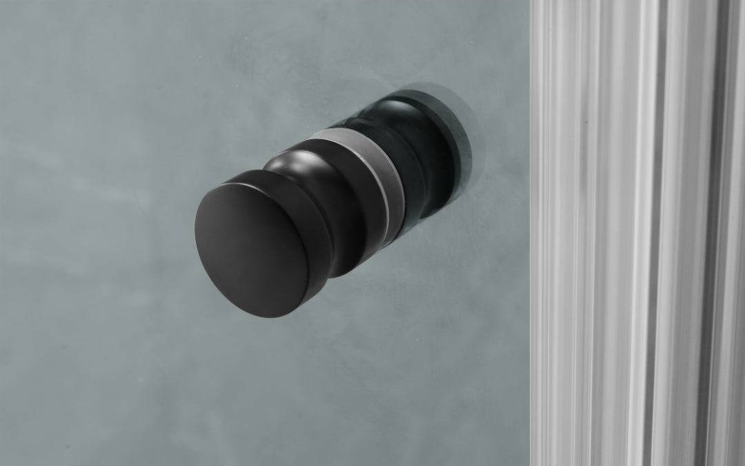 COVEY WALL TO WALL DIAMOND FRAMELESS PIVOT HINGE DOOR MATTE BLACK