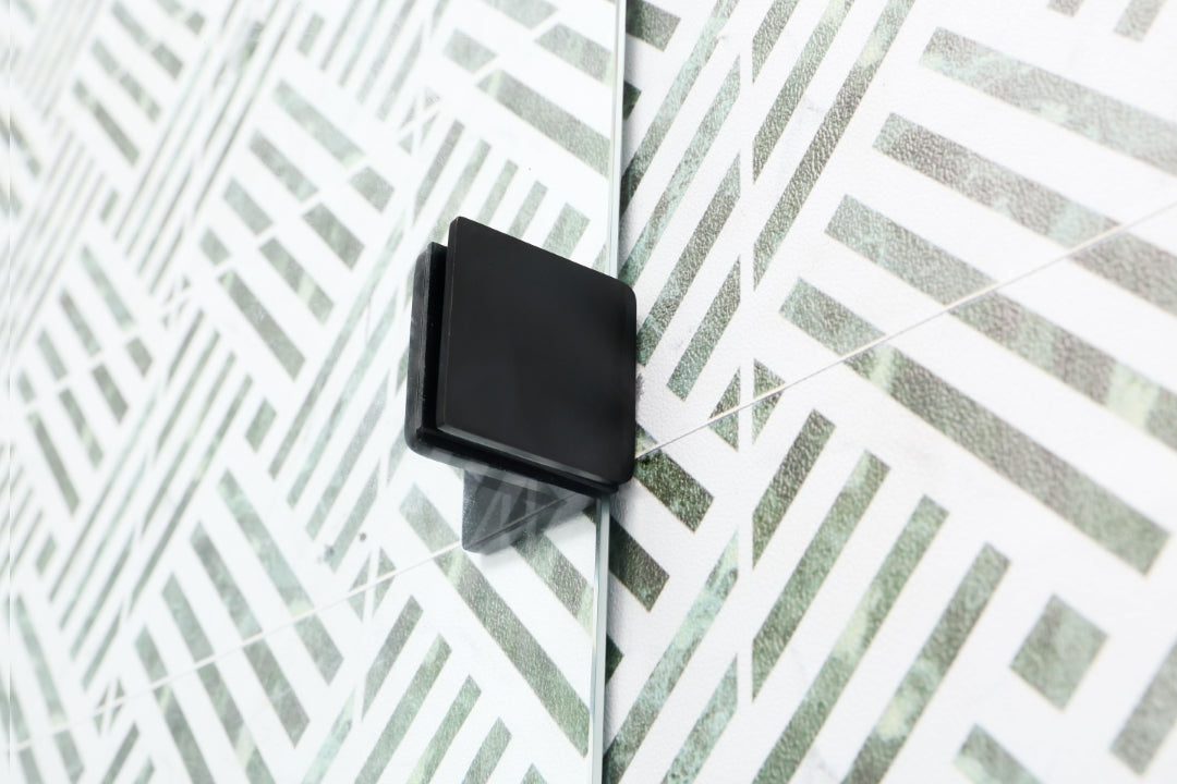 COVEY WALL TO WALL DIAMOND FRAMELESS PIVOT HINGE DOOR MATTE BLACK