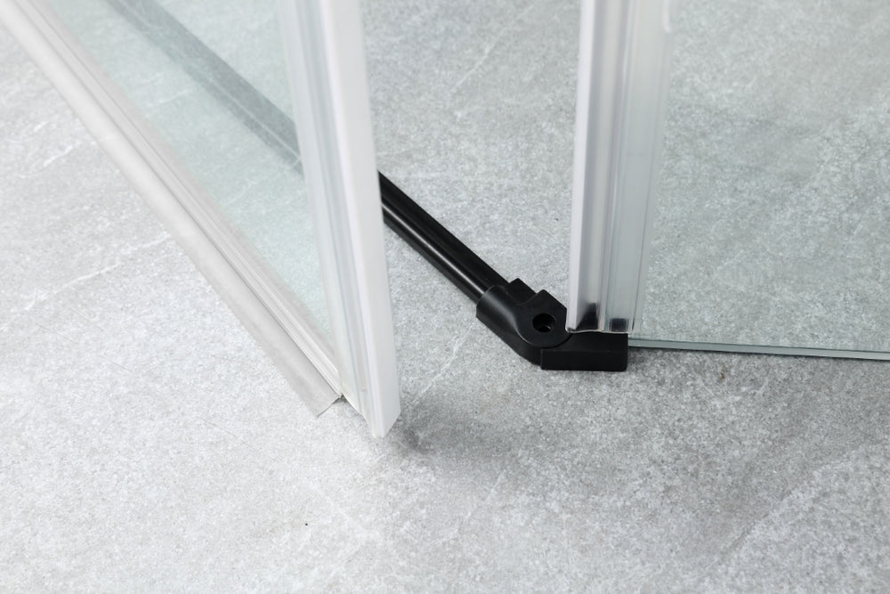 COVEY WALL TO WALL DIAMOND FRAMELESS PIVOT HINGE DOOR MATTE BLACK