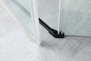 COVEY WALL TO WALL DIAMOND FRAMELESS PIVOT HINGE DOOR MATTE BLACK