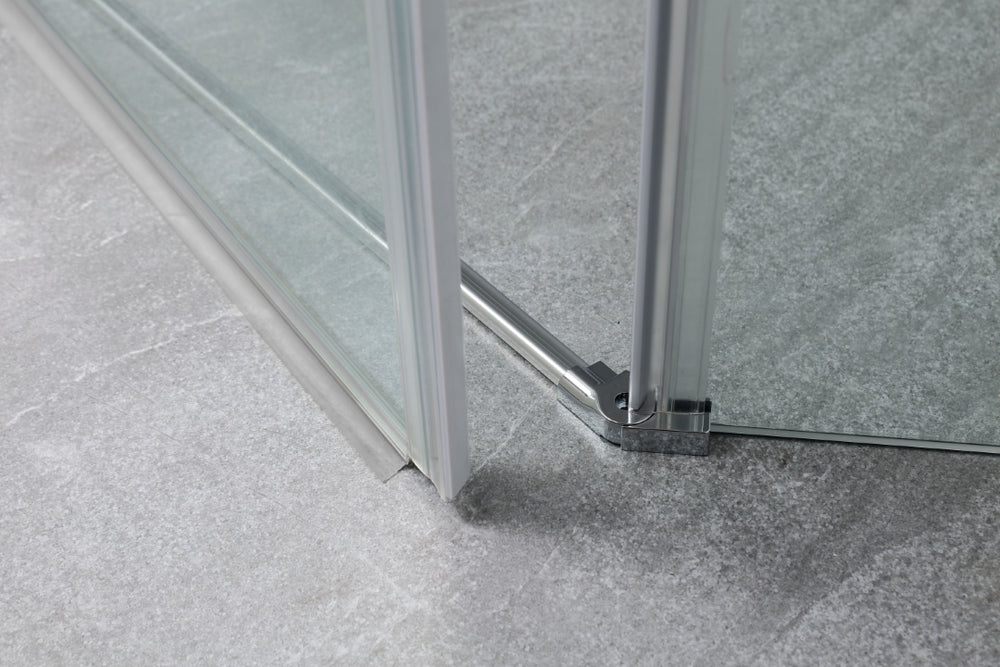 COVEY WALL TO WALL DIAMOND FRAMELESS PIVOT HINGE DOOR CHROME