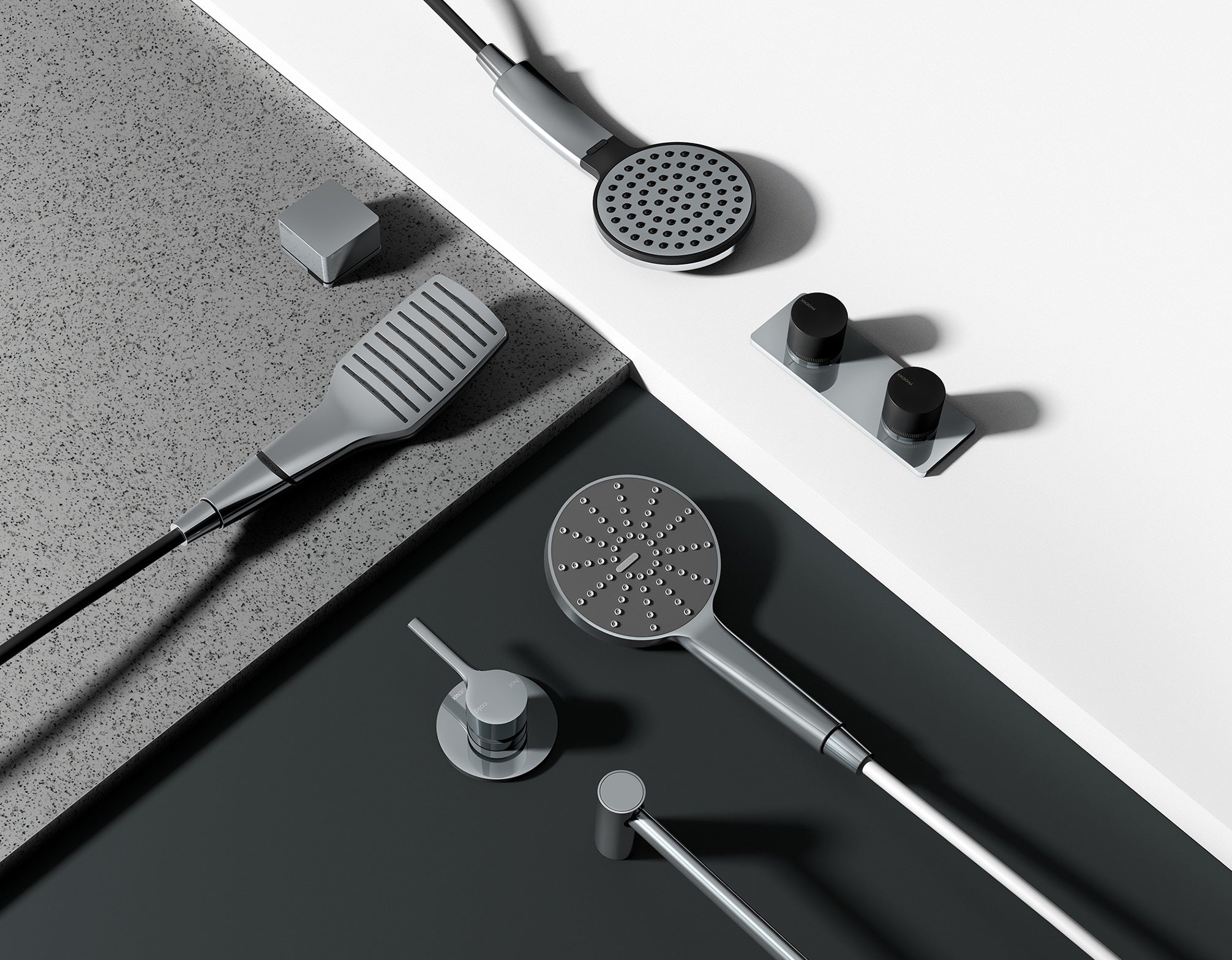 PHOENIX NX CAPE HAND SHOWER CHROME AND MATTE BLACK