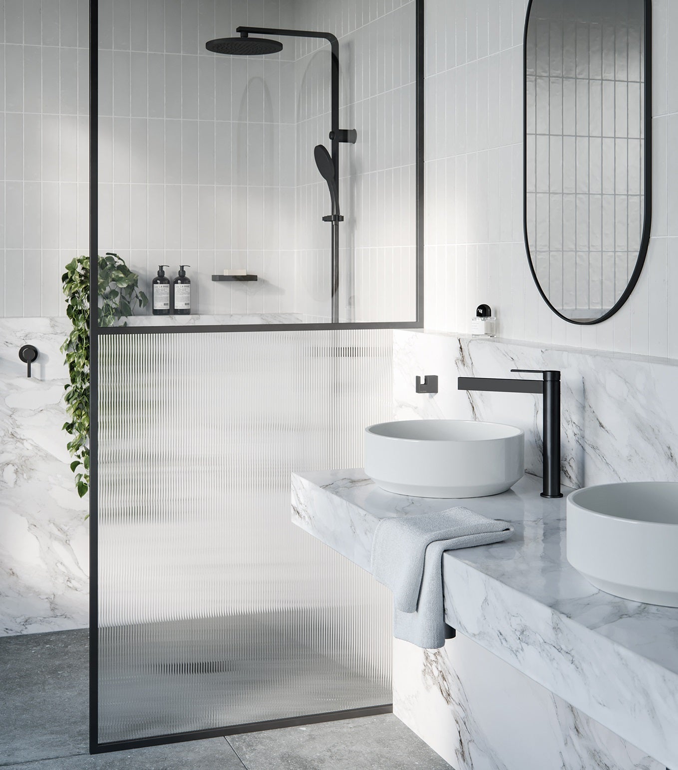 PHOENIX NX QUIL TWIN SHOWER MATTE BLACK