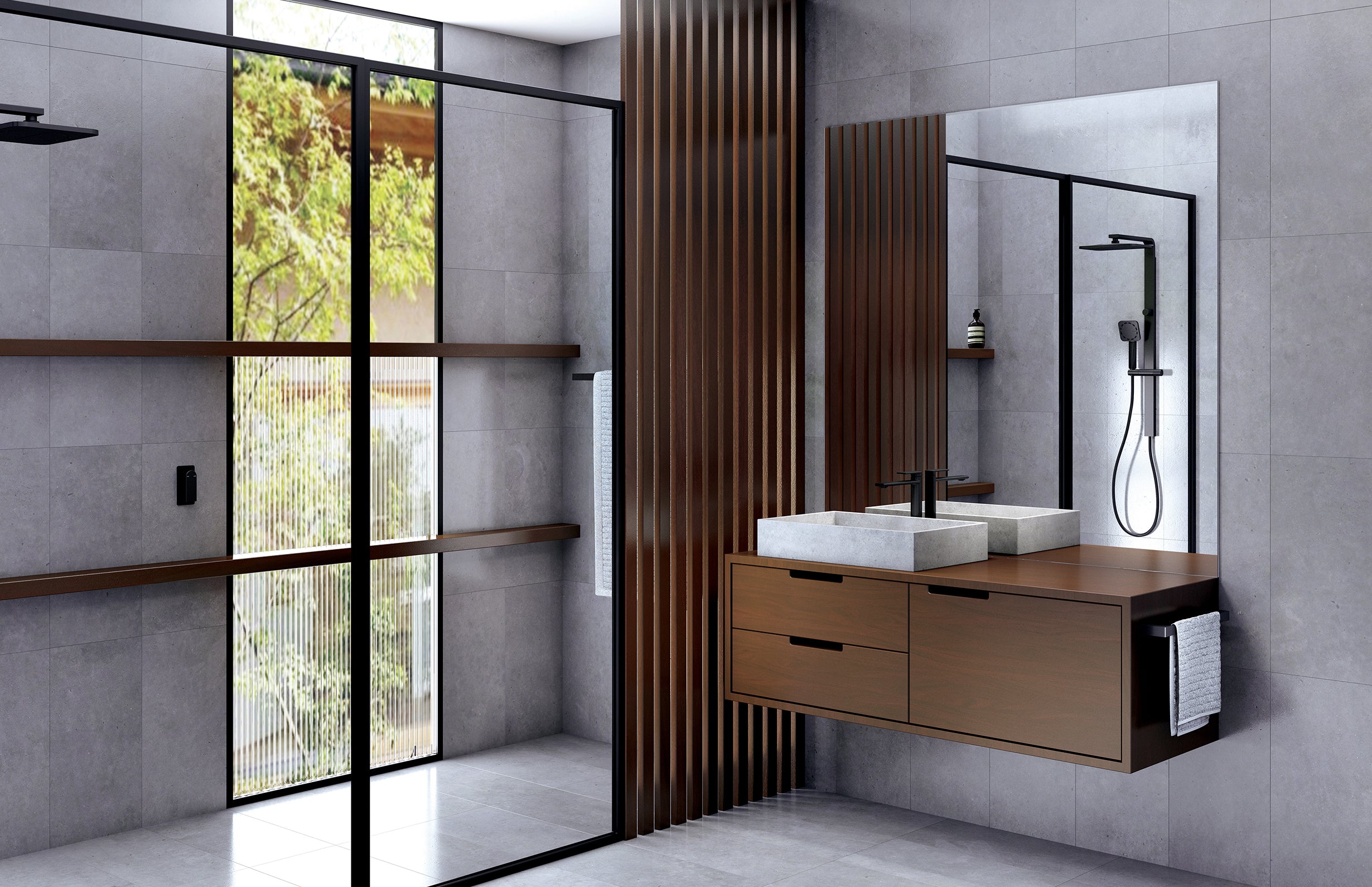 PHOENIX NX ORLI WITH HYDROSENSE TWIN SHOWER MATTE BLACK