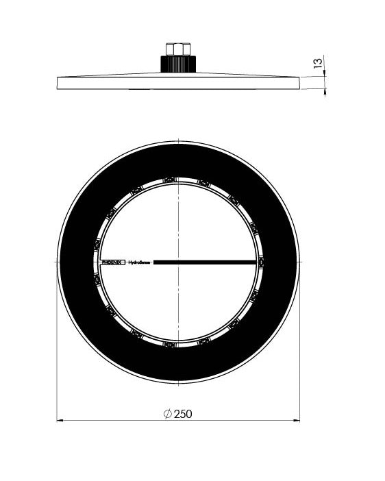 PHOENIX NX IKO WITH HYDROSENSE SHOWER ROSE 250MM MATTE BLACK