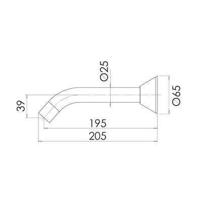 PHOENIX IVY BATH OUTLET 200MM CHROME