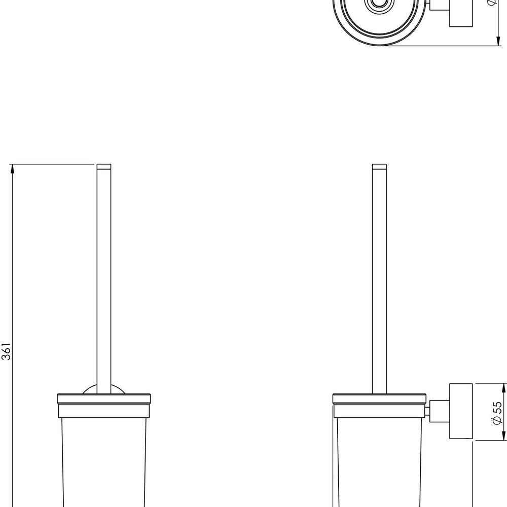 PHOENIX VIVID TOILET BRUSH AND HOLDER CHROME 361MM