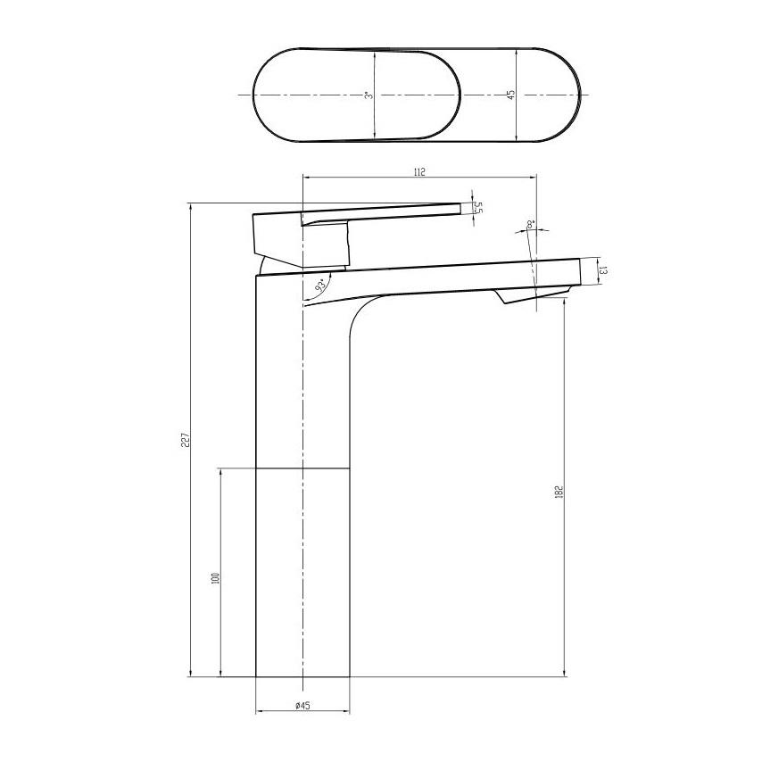 LINSOL REALM TOWER BASIN MIXER (CHROME)