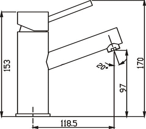 HELLYCAR IDEAL BASIN MIXER 153MM CHROME