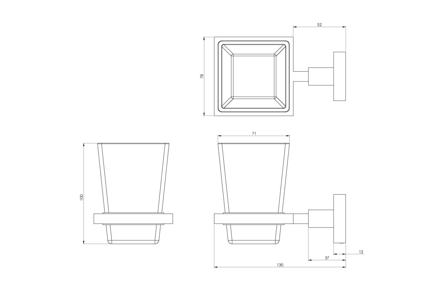 PHOENIX LEXI TUMBLER AND HOLDER CHROME
