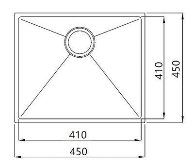 INSPIRE AXON 45S SINGLE BOWL KITCHEN SINK CHROME 450MM