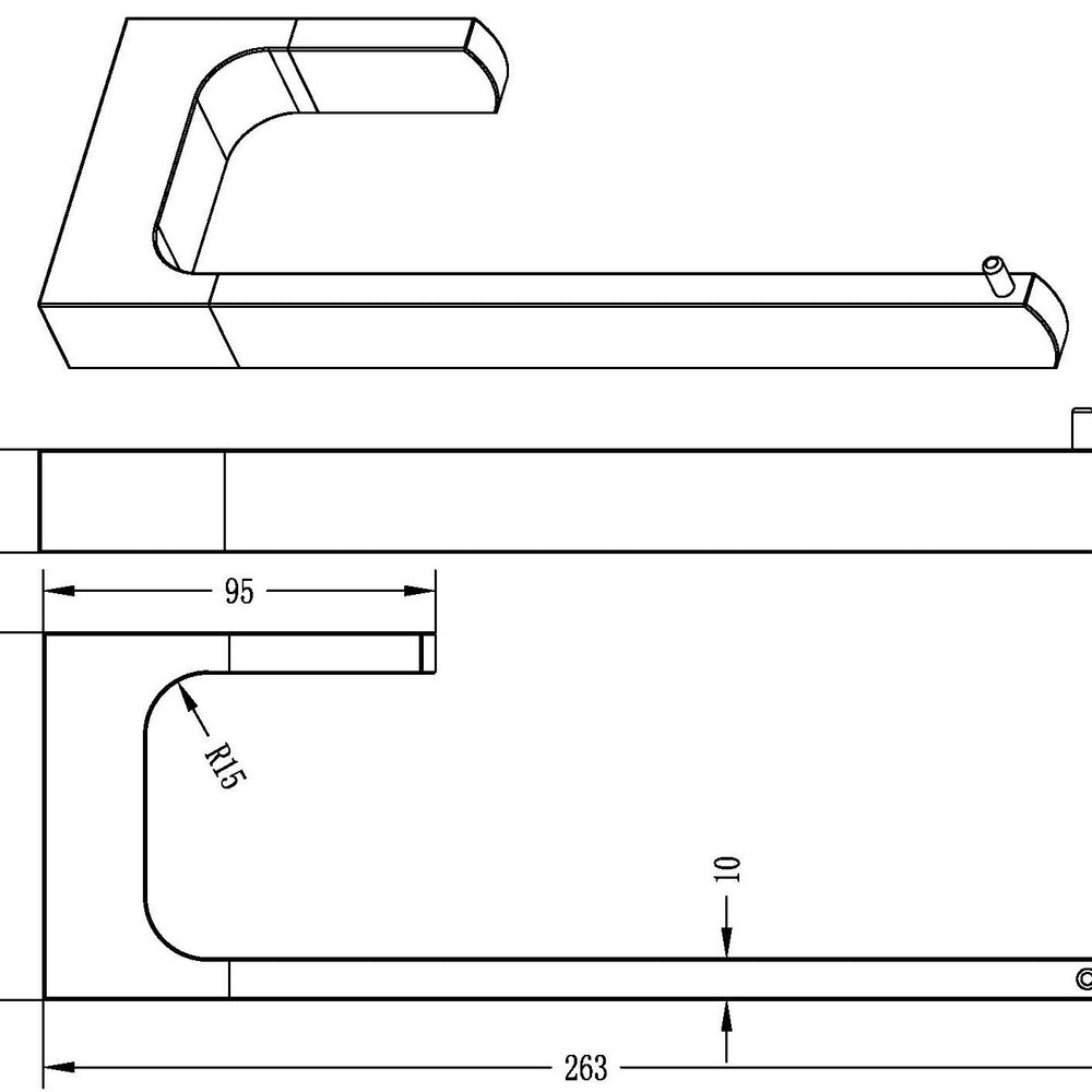 INSPIRE TARAN TOWEL BAR MATTE BLACK 263MM