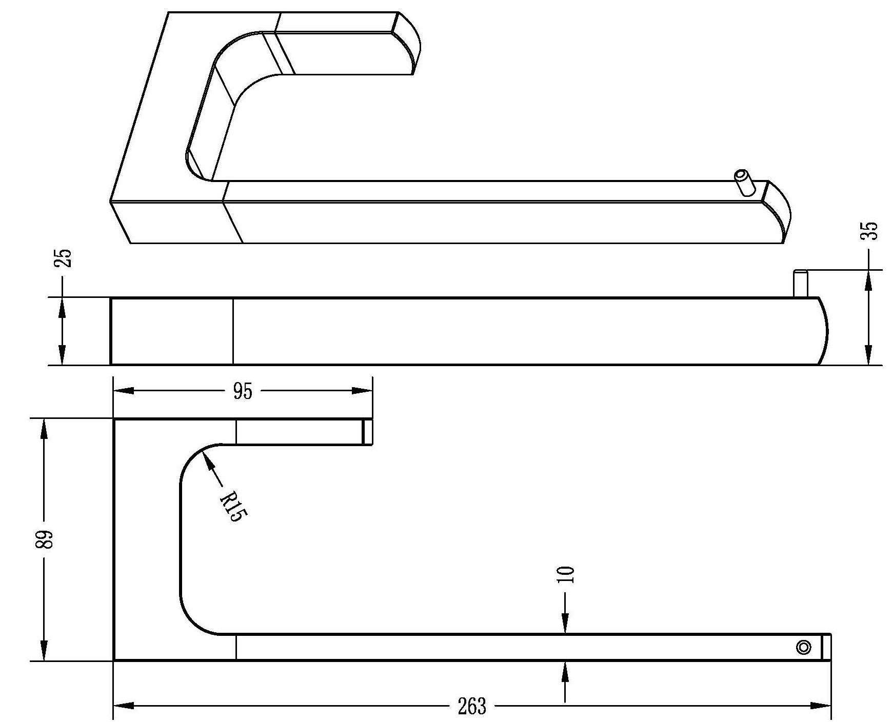 INSPIRE TARAN TOWEL BAR MATTE BLACK 263MM