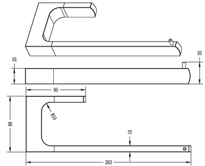 INSPIRE TARAN TOWEL BAR MATTE BLACK 263MM