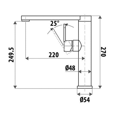 LINKWARE ELLE STAINLESS STEEL NOBLE SINK MIXER 270MM CHROME