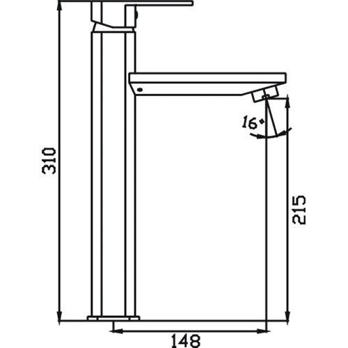 HELLYCAR ELEGANT LEAD FREE HIGH BASIN MIXER 310MM CHROME