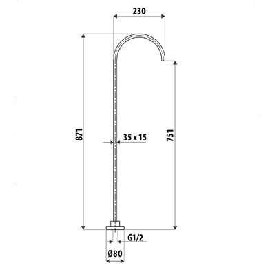 LINKWARE LIBERTY FREE STANDING BATH SPOUT CHROME