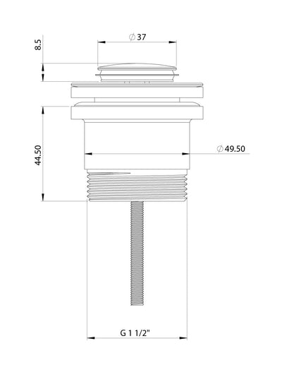 PHOENIX FLAT POP-UP UNIVERSAL WASTE BRUSHED GOLD 40MM