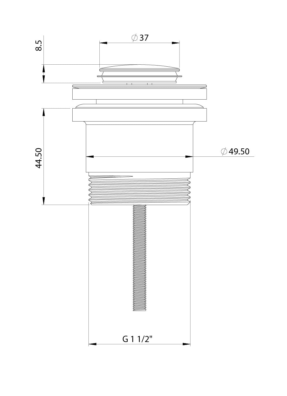 PHOENIX FLAT POP-UP UNIVERSAL WASTE BRUSHED GOLD 40MM