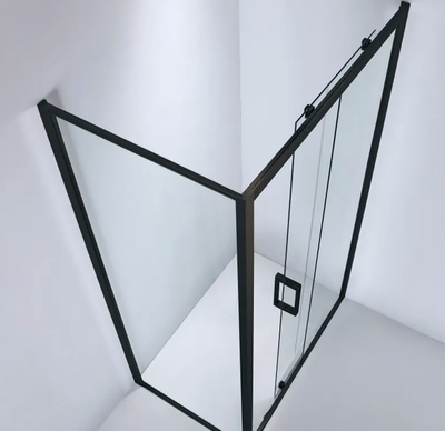 COVEY SEMI-FRAMELESS SINGLE SLIDING DOOR SHOWER SCREEN MATTE BLACK