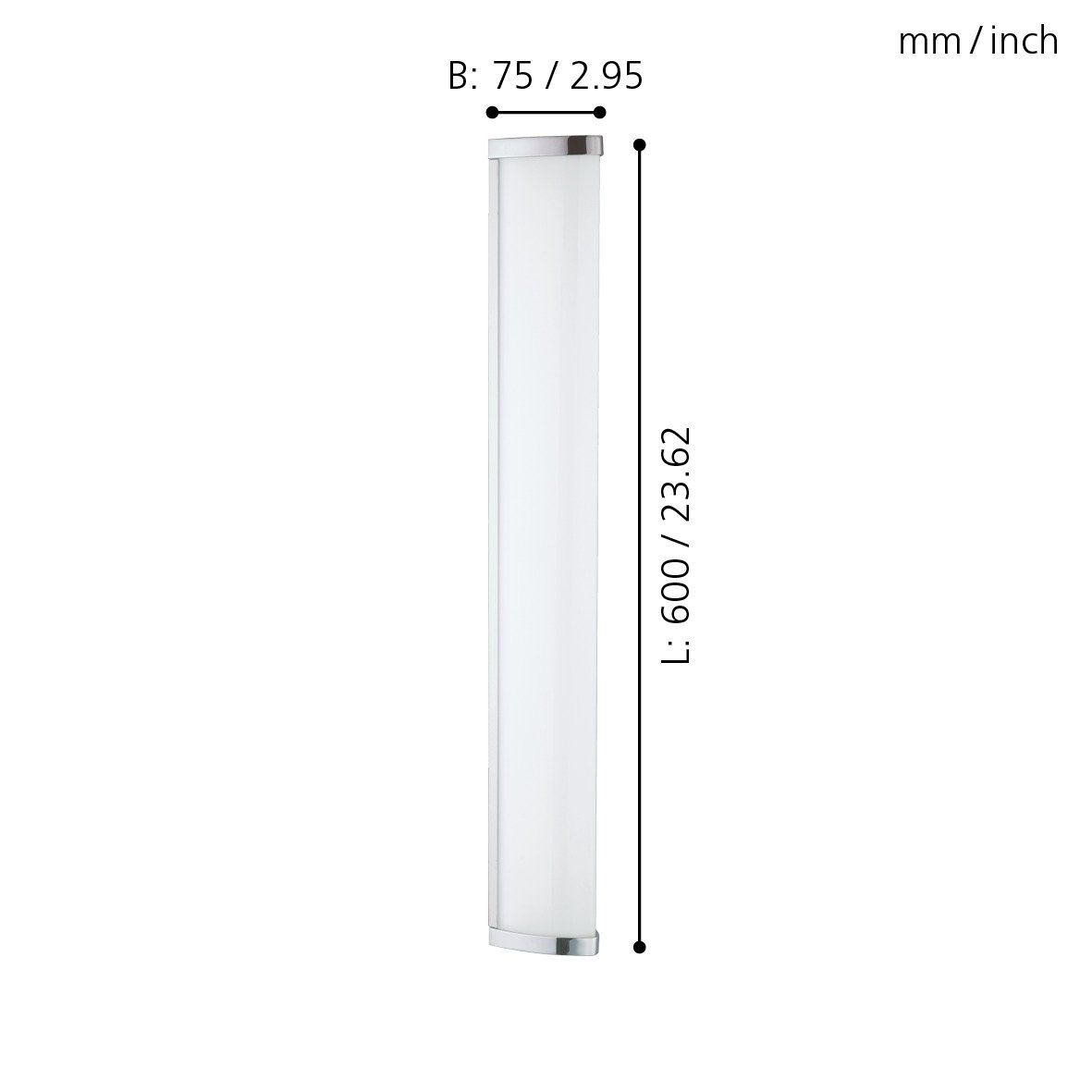 EGLO GITA 2 LED WALL LIGHT CHROME 600MM