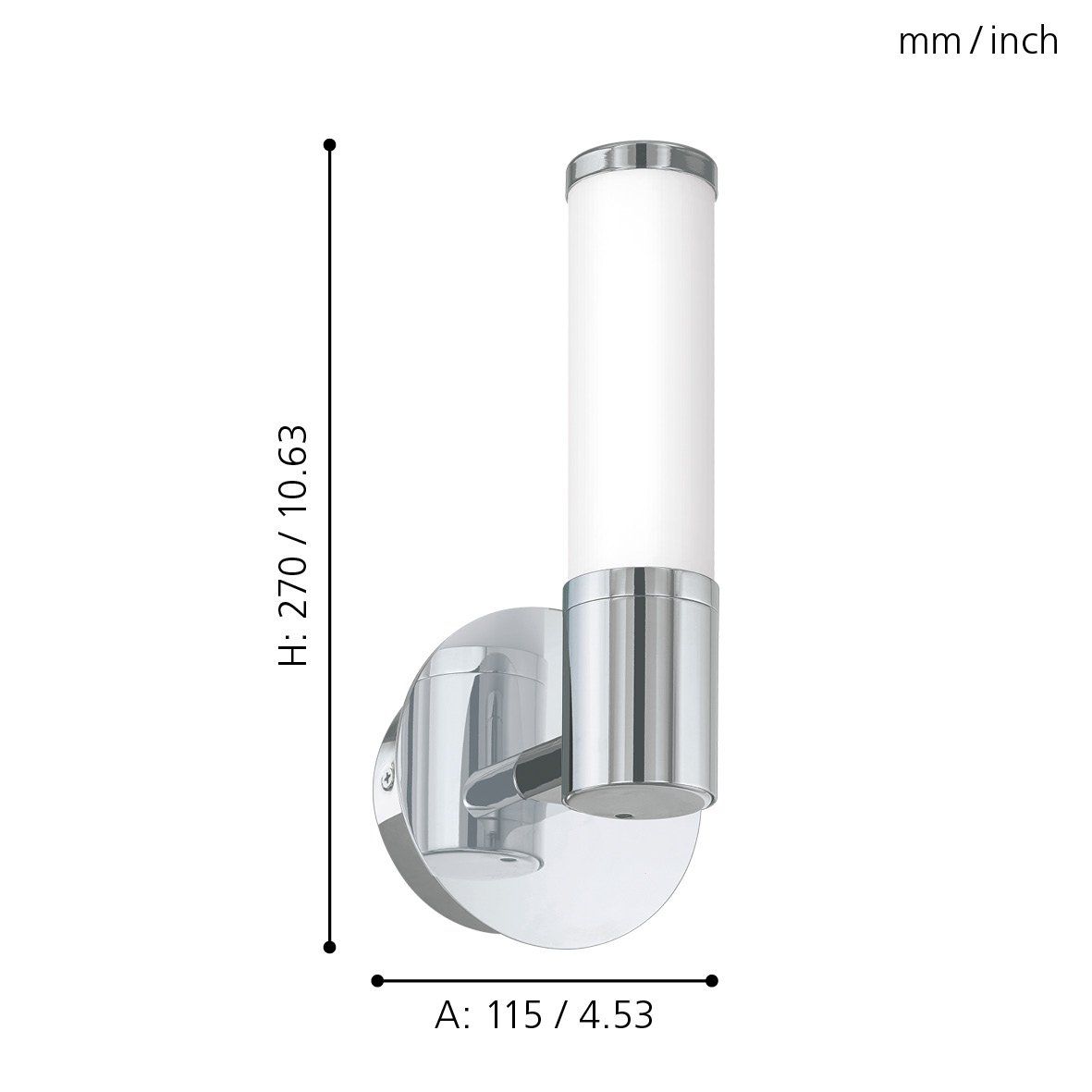 EGLO PALMERA 1 WALL LED LIGHT CHROME 270MM