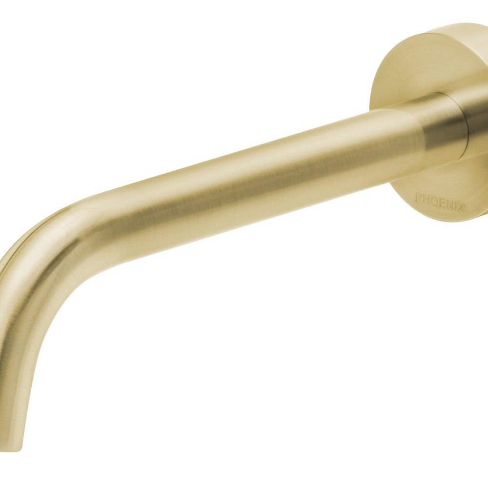 PHOENIX VIVID SLIMLINE LEAD FREE WALL BATH OUTLET 194MM BRUSHED GOLD