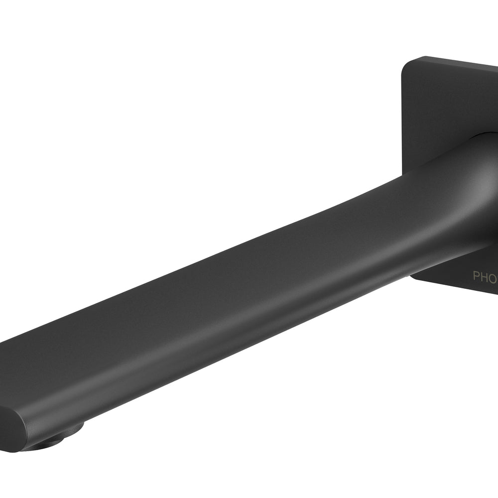 PHOENIX TEEL LEAD FREE WALL BATH OUTLET 200MM MATTE BLACK
