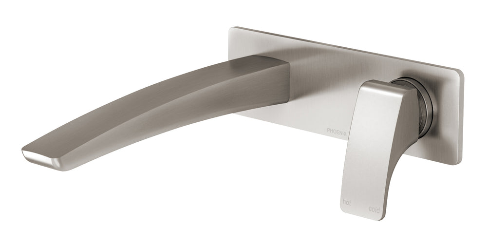 PHOENIX RUSH WALL BATH MIXER SET 180MM BRUSHED NICKEL