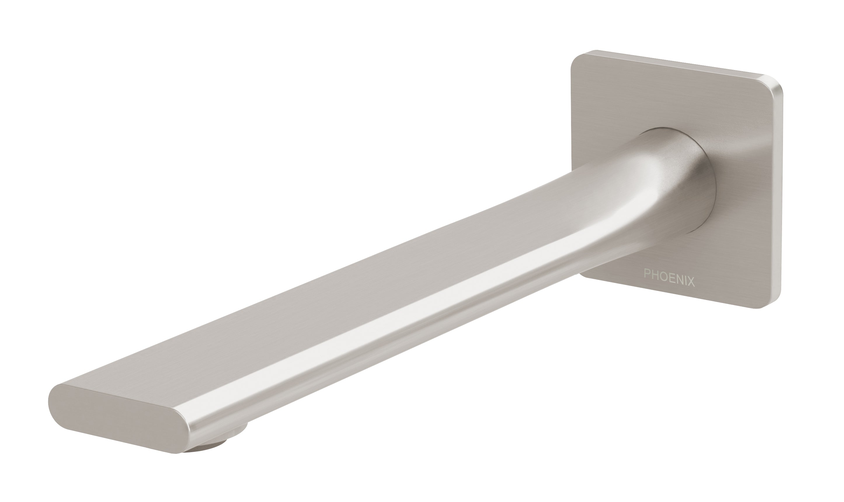 PHOENIX TEEL WALL BATH OUTLET 200MM BRUSHED NICKEL
